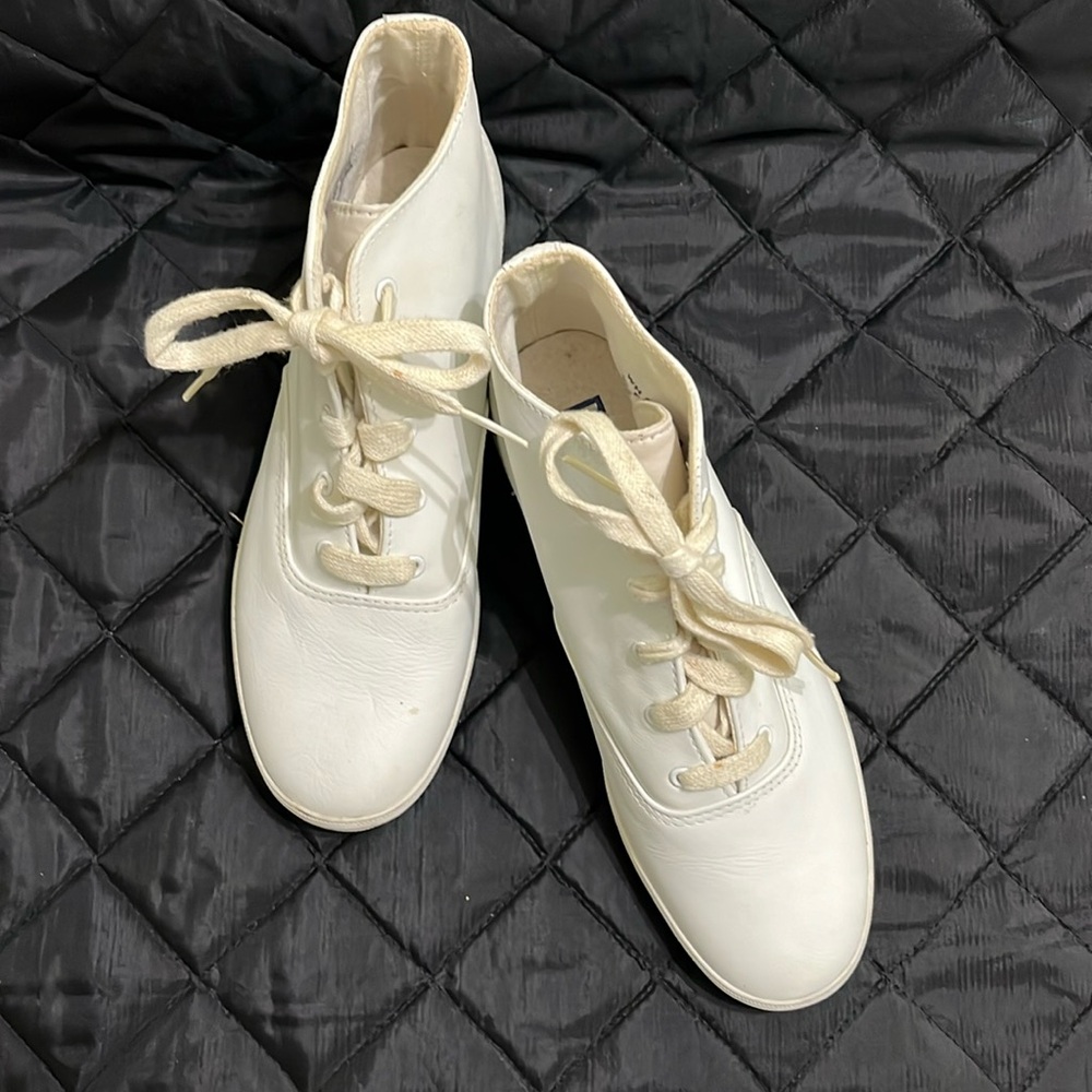 Keds arch support hi-top white leather sneakers